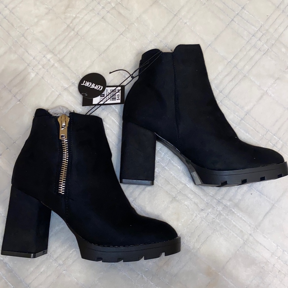 Streetwear Society Comfort Black Block Heels Size 8